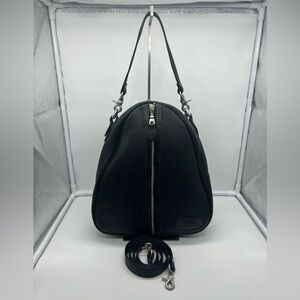 NEW DELTA LEATHER PRODUCTS Made in Canada Black Leather Top Handle Shoulder Bag